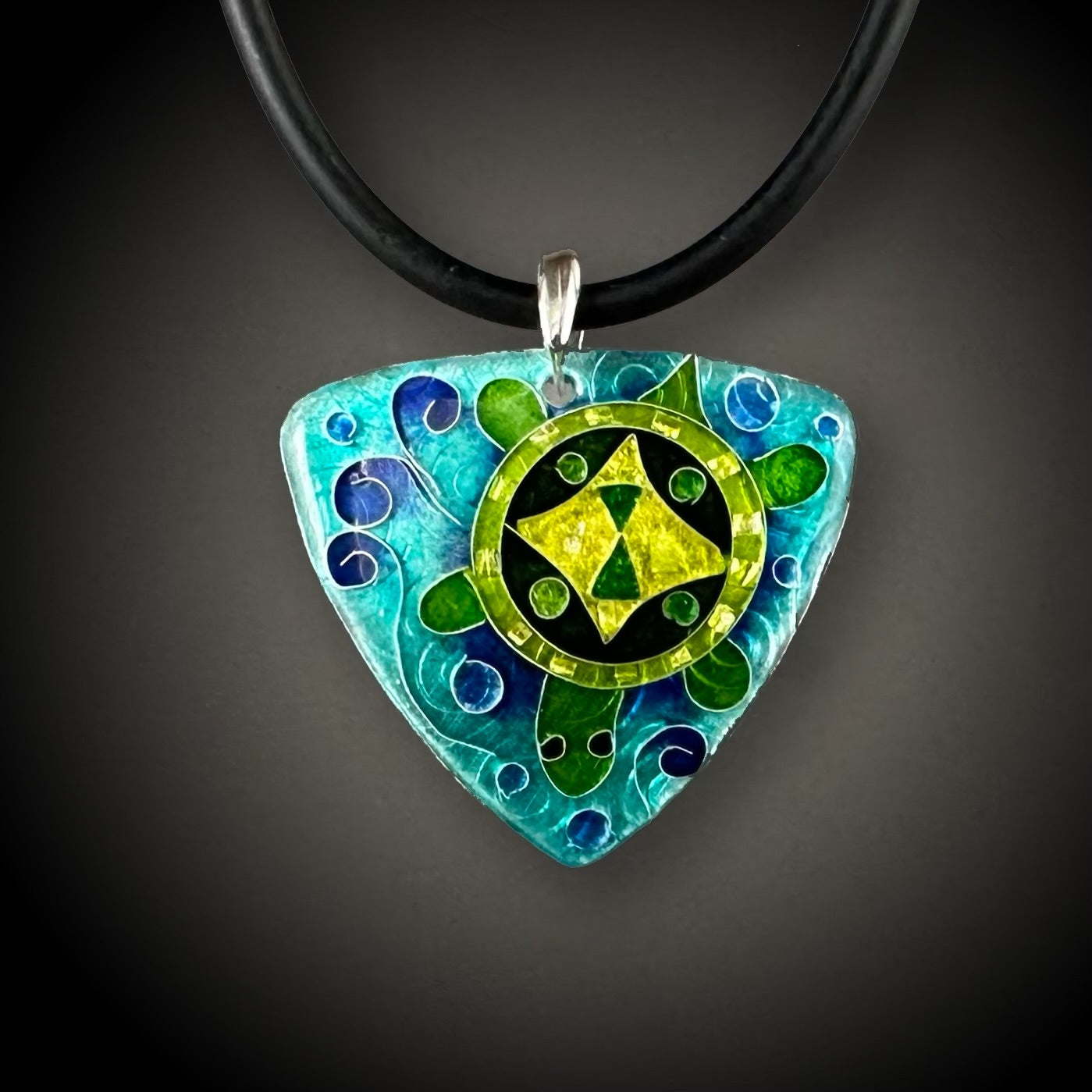 Cloisonné Sea Turtle Pendant