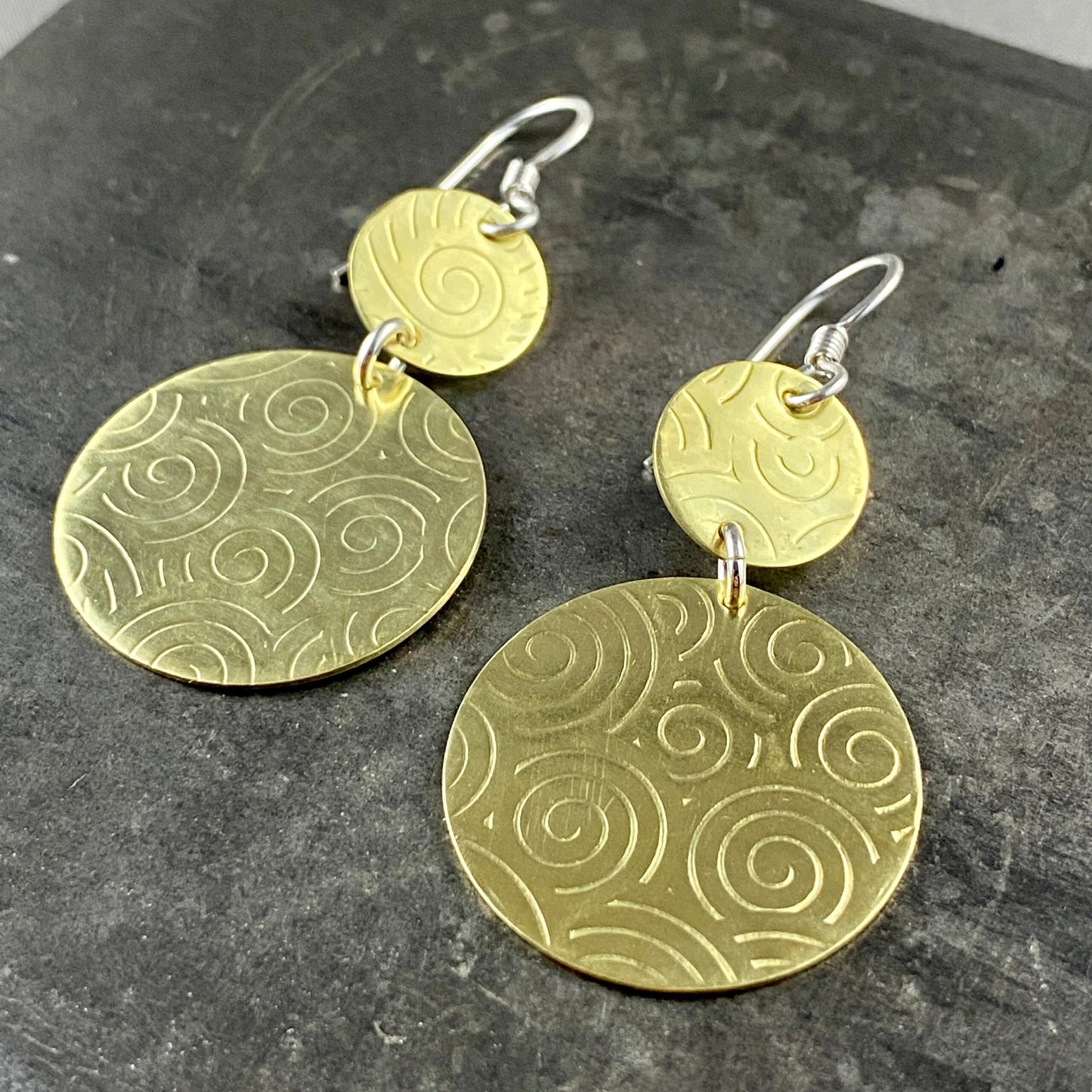 Brass Spiral Earrings