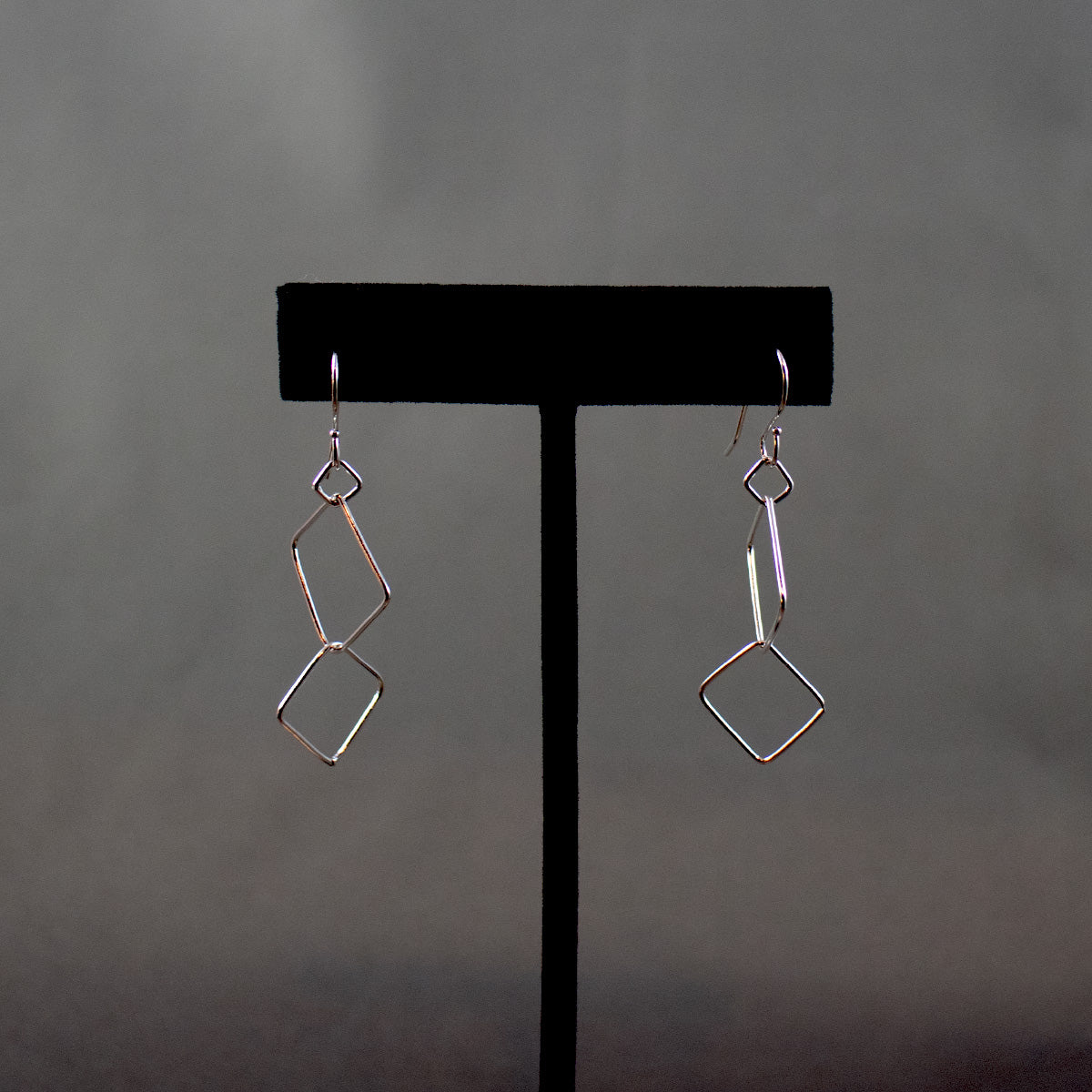 Silver Symmetry Drop Earrings