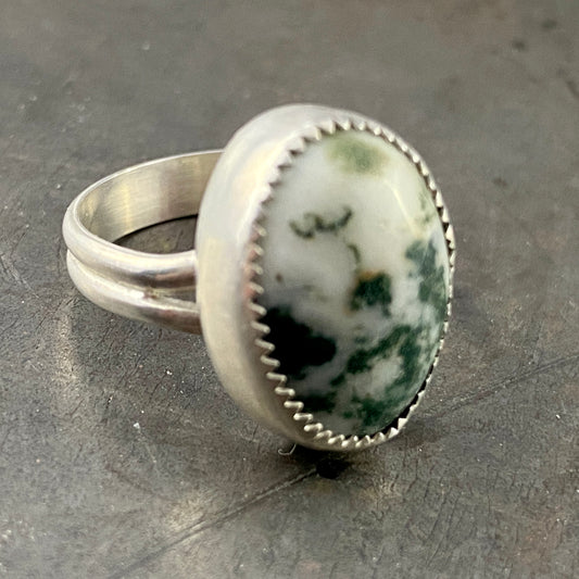 Tree agate set in sterling silver